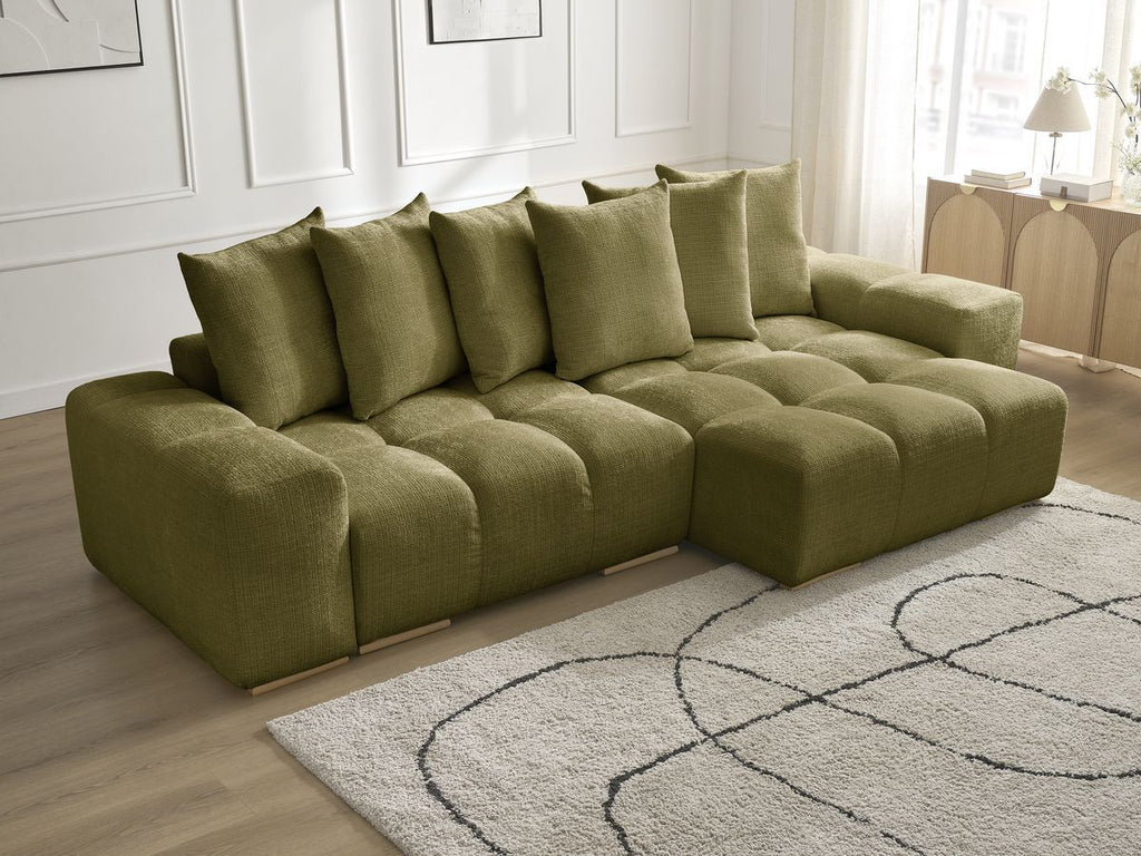 Anakin - Reversible Corner Sofa - Textured Fabric - 6 Cushions