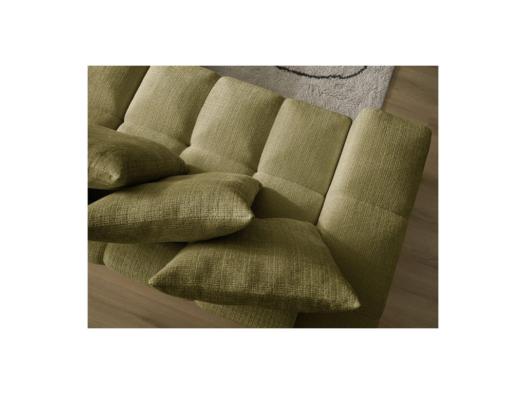 Anakin - Sofá recto convertible con arcón - Tejido texturizado - 6 cojines
