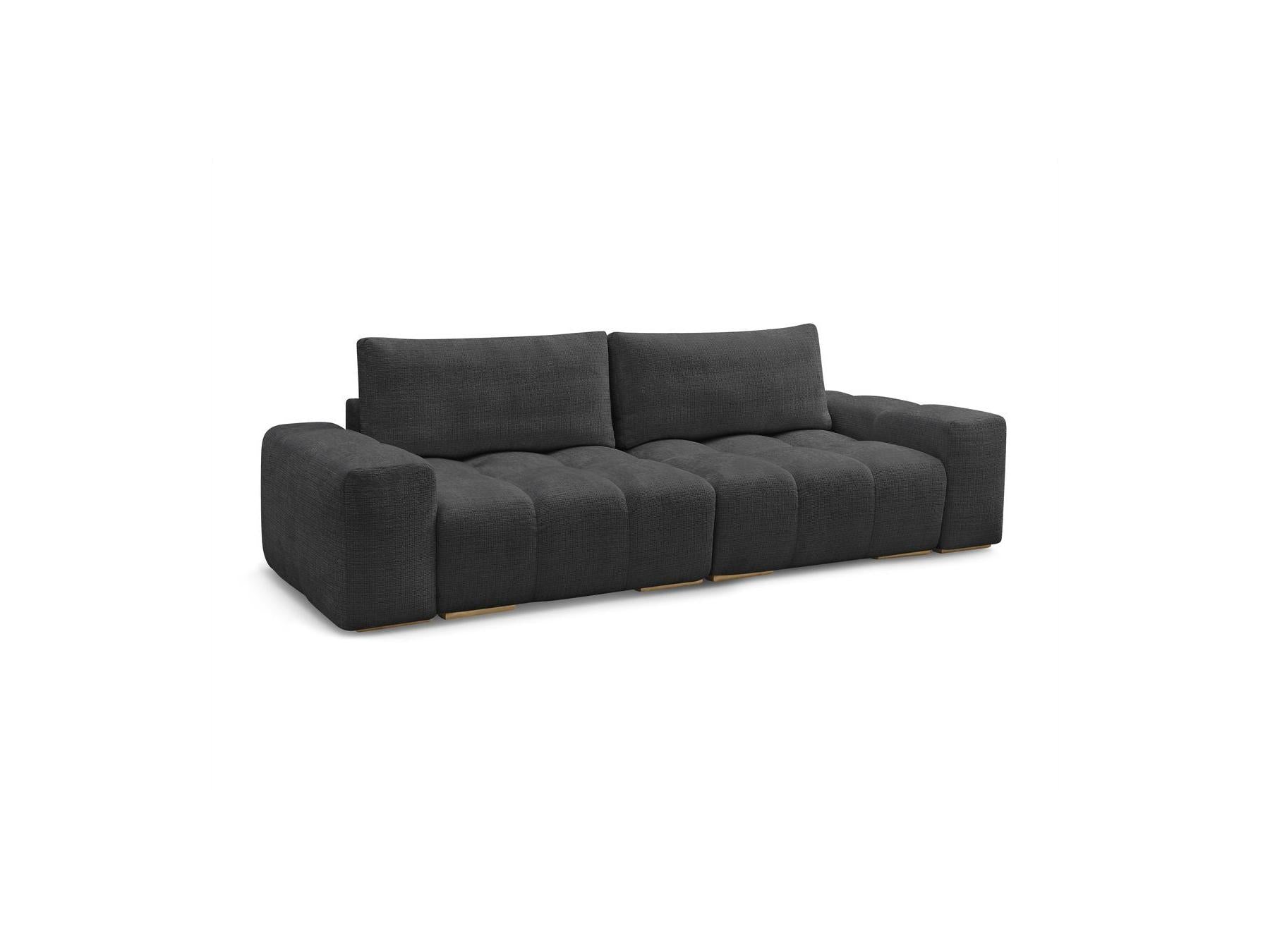 Anakin - Sofá recto convertible con arcón - Tejido texturizado - 2 cojines