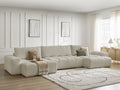 Anakin - Fixed Panoramic Sofa - Textured Fabric - 3 Cushions