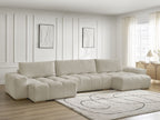Anakin - Fixed Panoramic Sofa - Textured Fabric - 3 Cushions