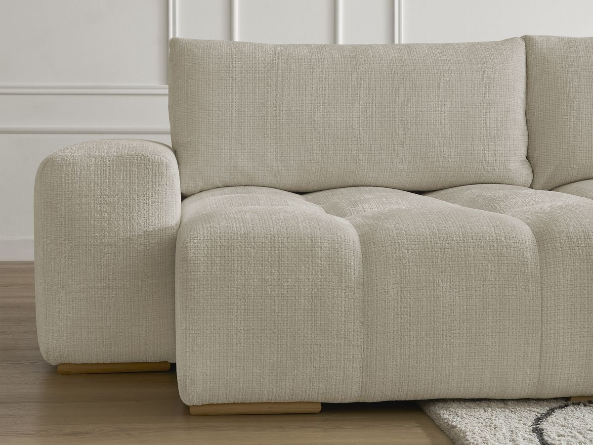 Anakin - Fixed Panoramic Sofa - Textured Fabric - 3 Cushions