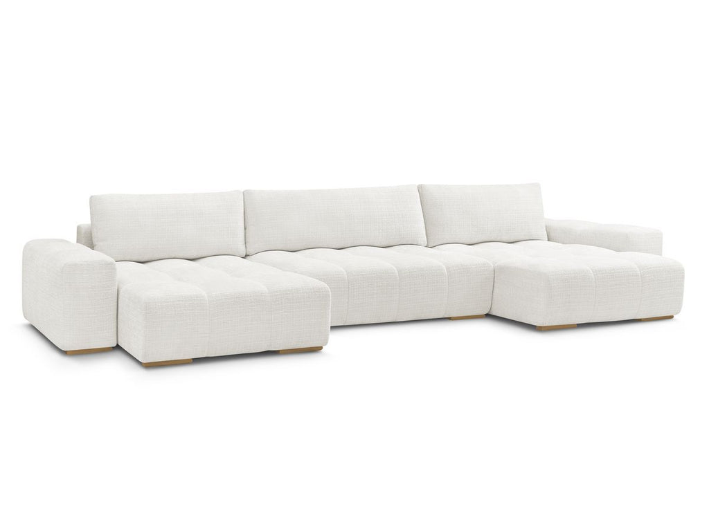 Anakin - Fixed Panoramic Sofa - Textured Fabric - 3 Cushions