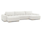Anakin - Fixed Panoramic Sofa - Textured Fabric - 3 Cushions