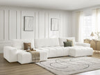 Anakin - Fixed Panoramic Sofa - Textured Fabric - 3 Cushions