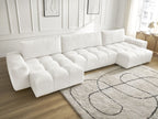 Anakin - Fixed Panoramic Sofa - Textured Fabric - 3 Cushions