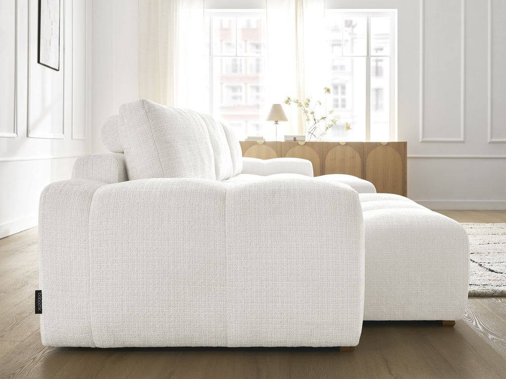 Anakin - Fixed Panoramic Sofa - Textured Fabric - 3 Cushions