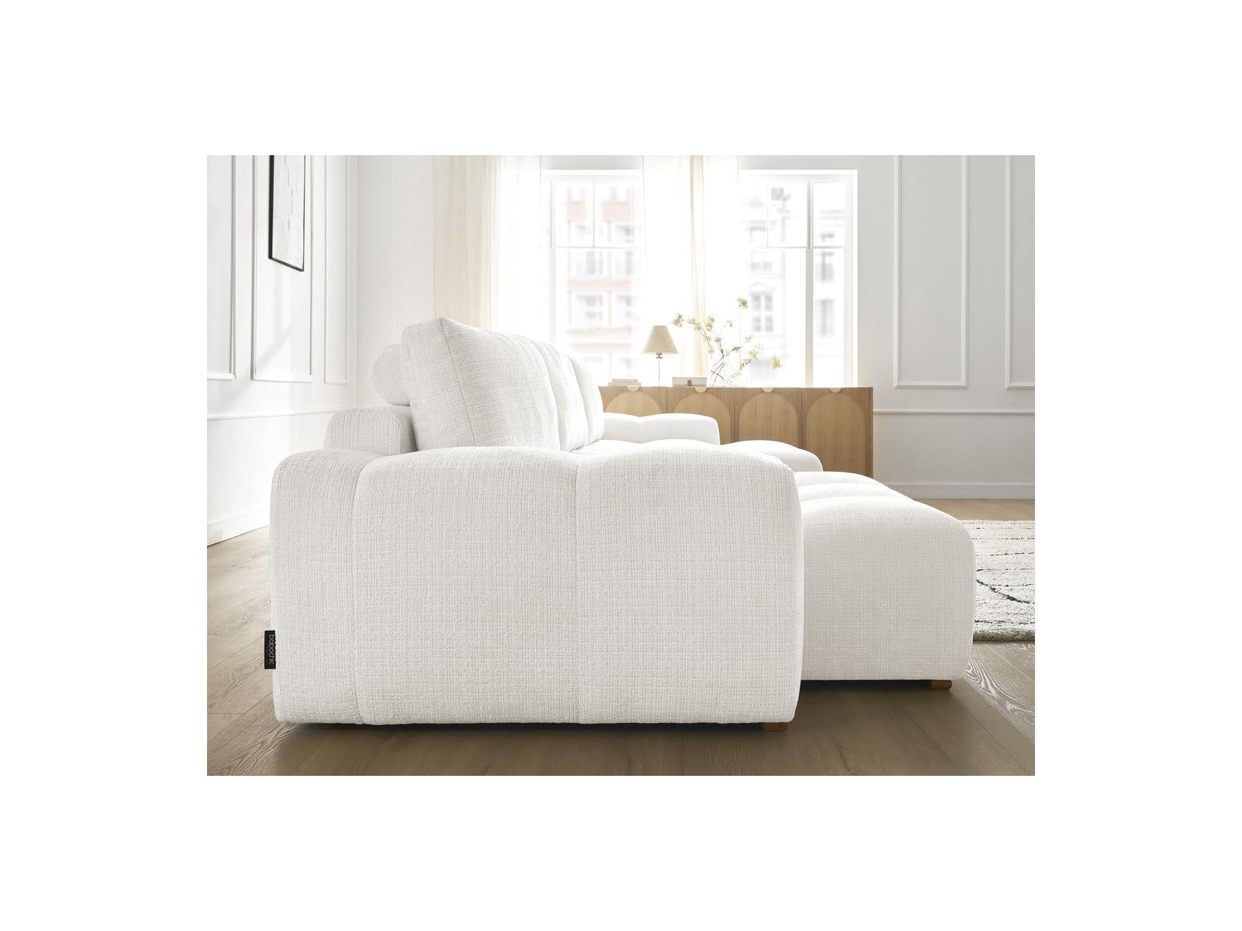 Anakin - Fixed Panoramic Sofa - Textured Fabric - 3 Cushions