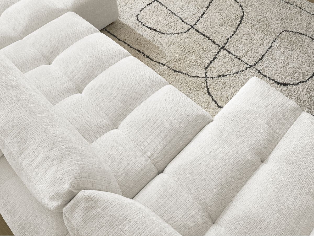 Anakin - Fixed Panoramic Sofa - Textured Fabric - 3 Cushions