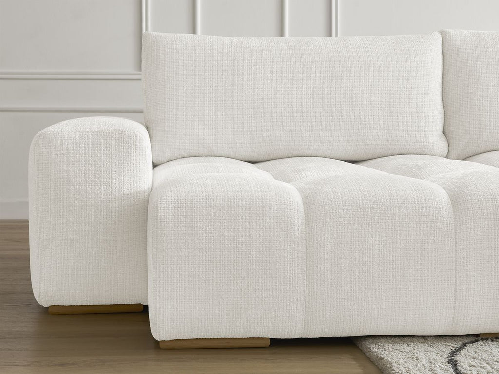 Anakin - Fixed Panoramic Sofa - Textured Fabric - 3 Cushions