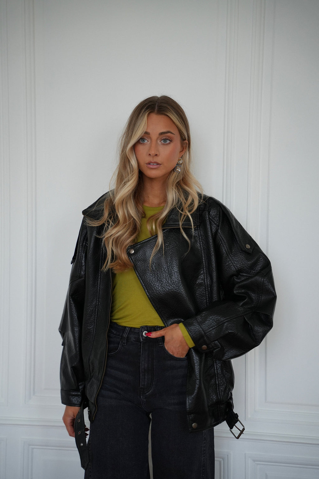 Veste En Similicuir Ivy - Noire