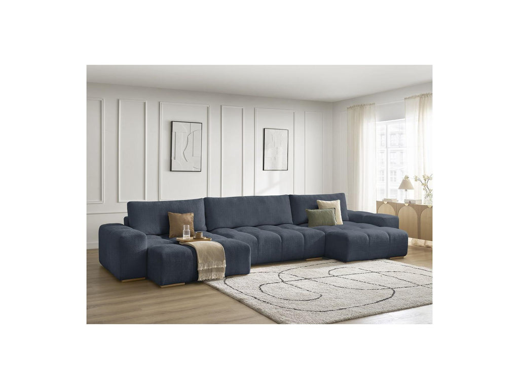 Anakin - Fixed Panoramic Sofa - Textured Fabric - 3 Cushions