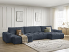 Anakin - Fixed Panoramic Sofa - Textured Fabric - 3 Cushions