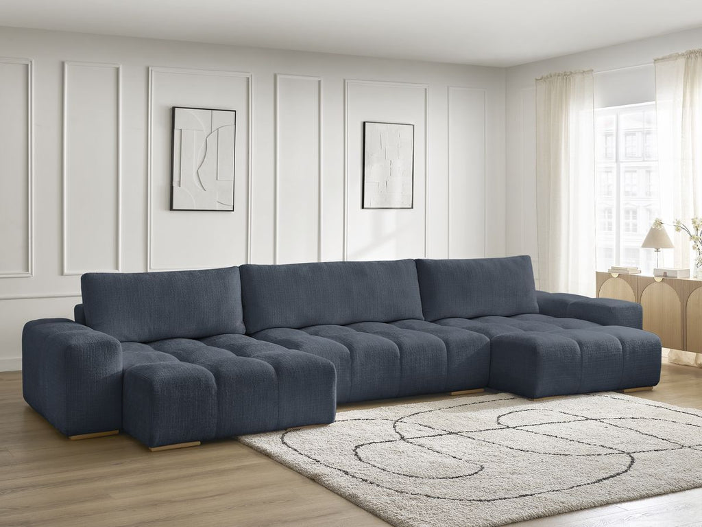 Anakin - Fixed Panoramic Sofa - Textured Fabric - 3 Cushions