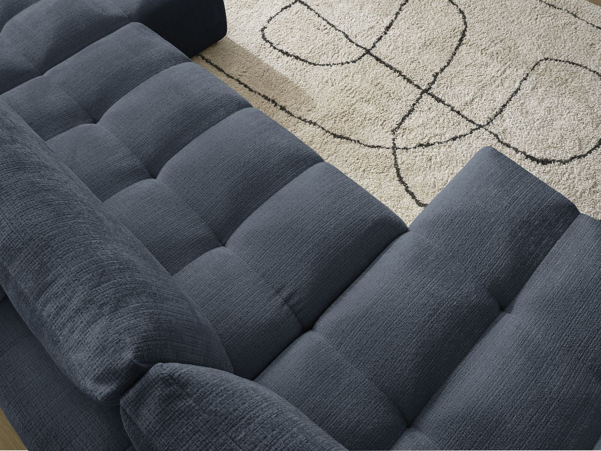 Anakin - Fixed Panoramic Sofa - Textured Fabric - 3 Cushions