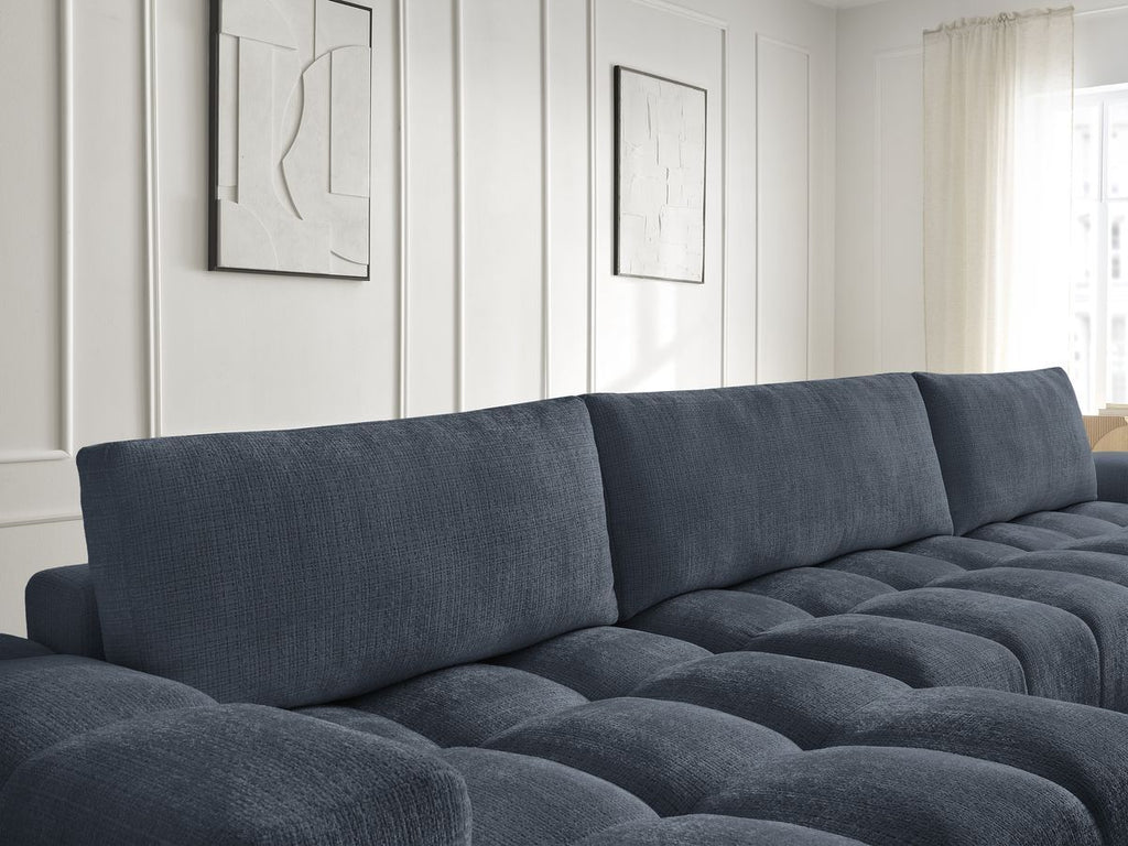 Anakin - Fixed Panoramic Sofa - Textured Fabric - 3 Cushions