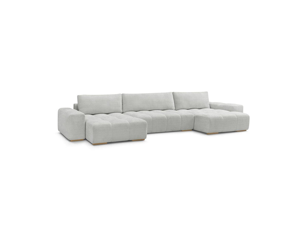 Anakin - Fixed Panoramic Sofa - Textured Fabric - 3 Cushions