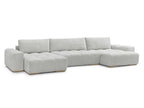 Anakin - Fixed Panoramic Sofa - Textured Fabric - 3 Cushions