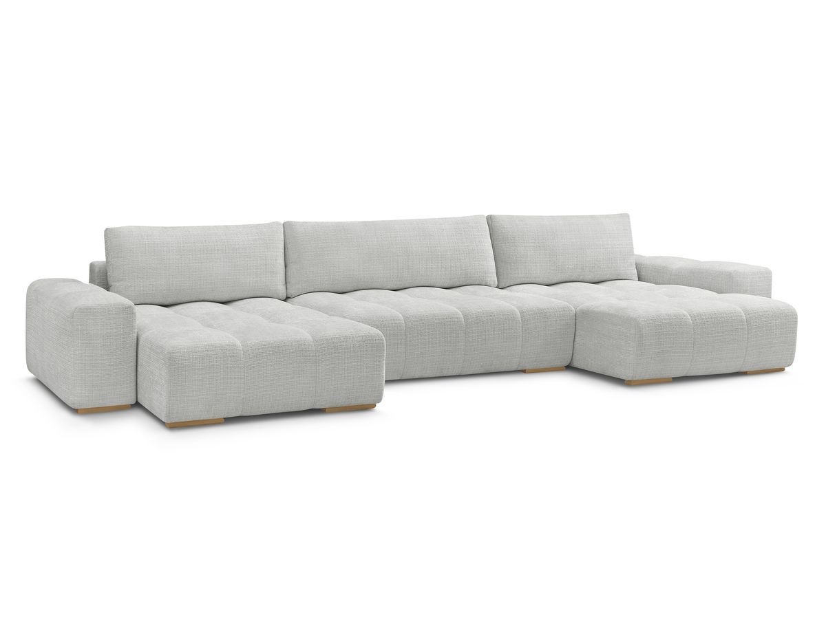 Anakin - Fixed Panoramic Sofa - Textured Fabric - 3 Cushions