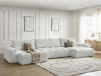 Anakin - Fixed Panoramic Sofa - Textured Fabric - 3 Cushions