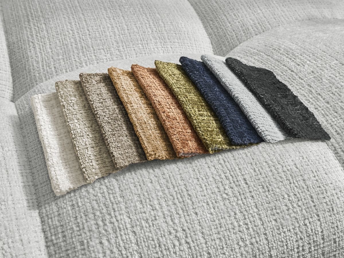 Anakin - Fixed Panoramic Sofa - Textured Fabric - 3 Cushions