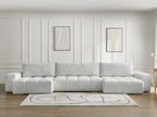 Anakin - Fixed Panoramic Sofa - Textured Fabric - 3 Cushions