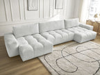 Anakin - Fixed Panoramic Sofa - Textured Fabric - 3 Cushions