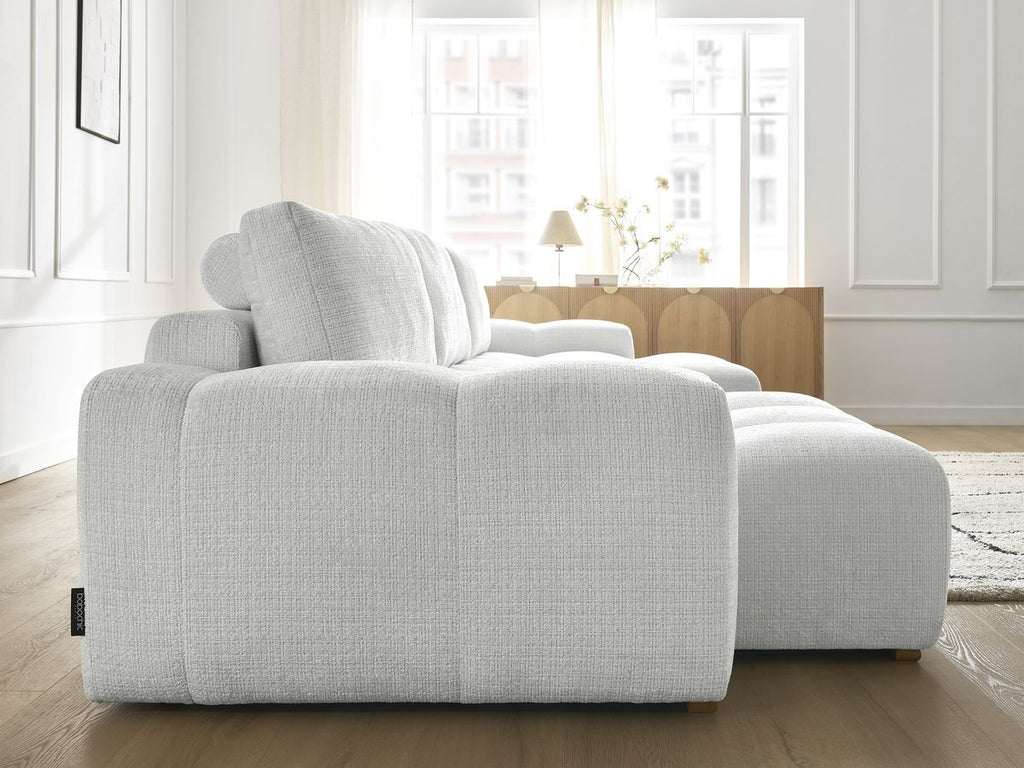 Anakin - Fixed Panoramic Sofa - Textured Fabric - 3 Cushions