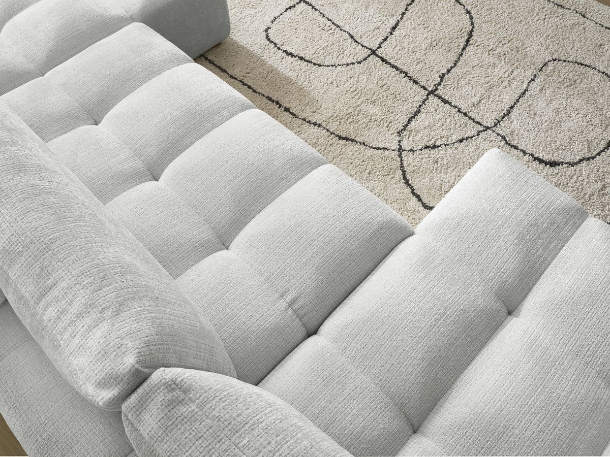 Anakin - Fixed Panoramic Sofa - Textured Fabric - 3 Cushions