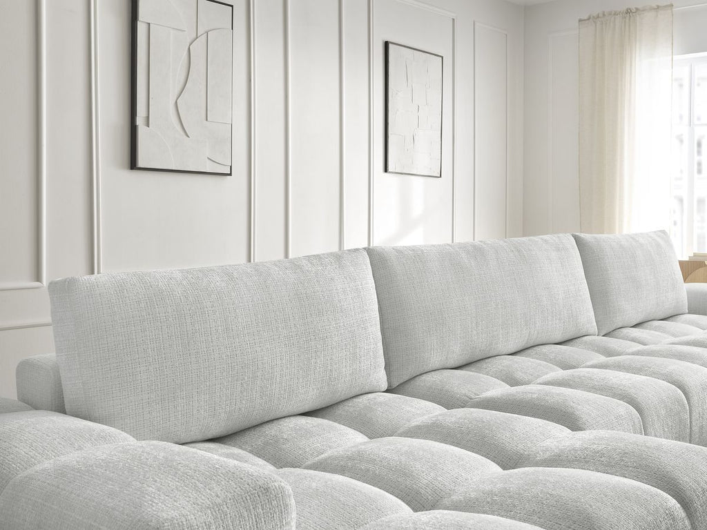Anakin - Fixed Panoramic Sofa - Textured Fabric - 3 Cushions