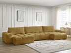 Anakin - Fixed Panoramic Sofa - Textured Fabric - 3 Cushions