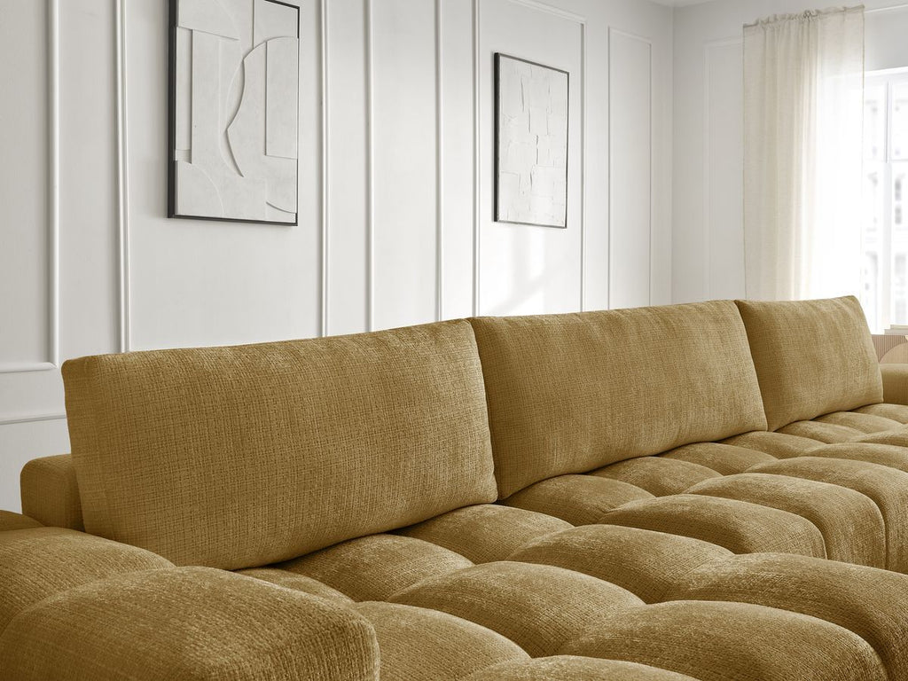 Anakin - Fixed Panoramic Sofa - Textured Fabric - 3 Cushions