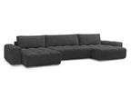 Anakin - Fixed Panoramic Sofa - Textured Fabric - 3 Cushions