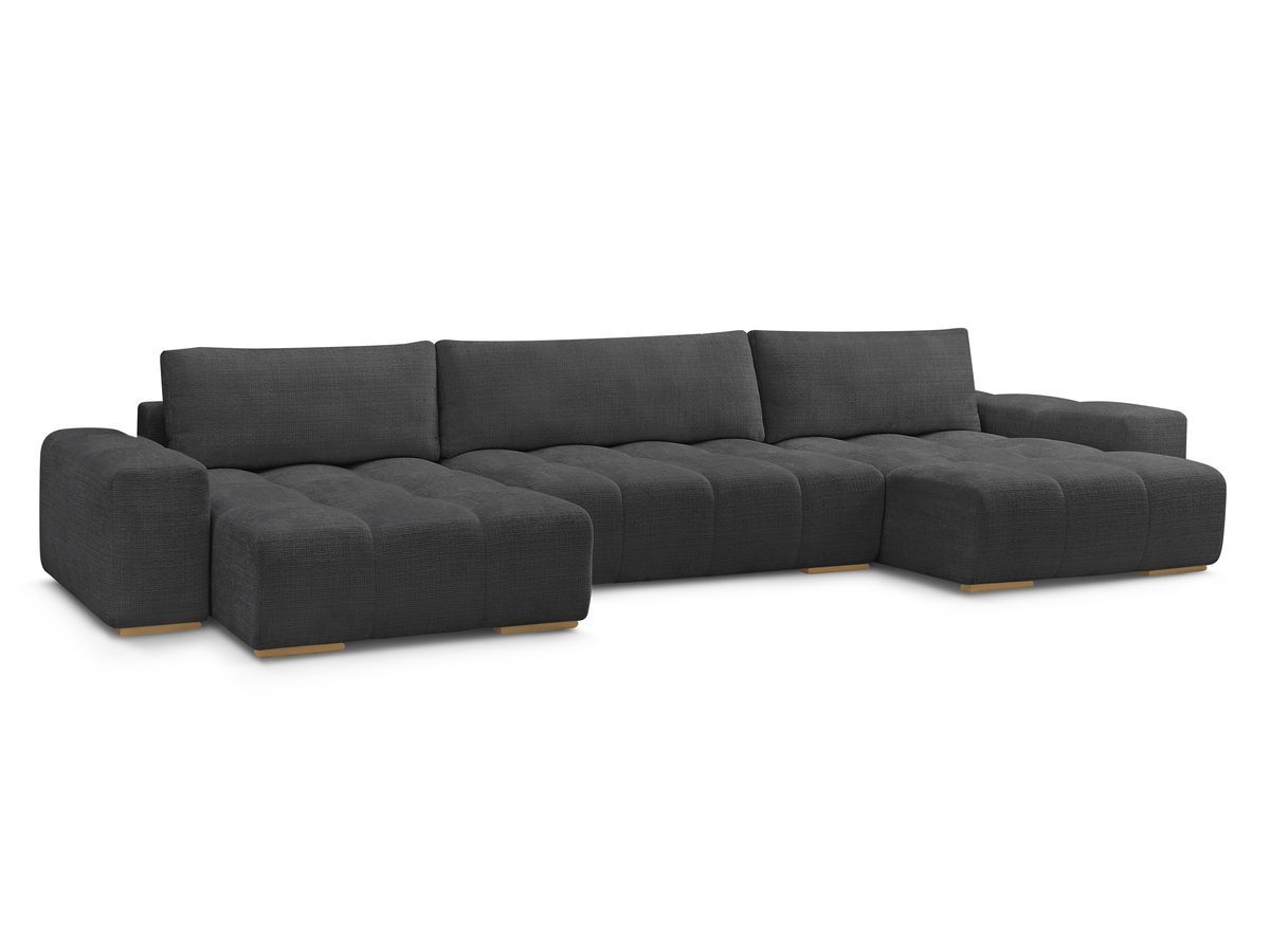 Anakin - Fixed Panoramic Sofa - Textured Fabric - 3 Cushions