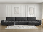 Anakin - Fixed Panoramic Sofa - Textured Fabric - 3 Cushions