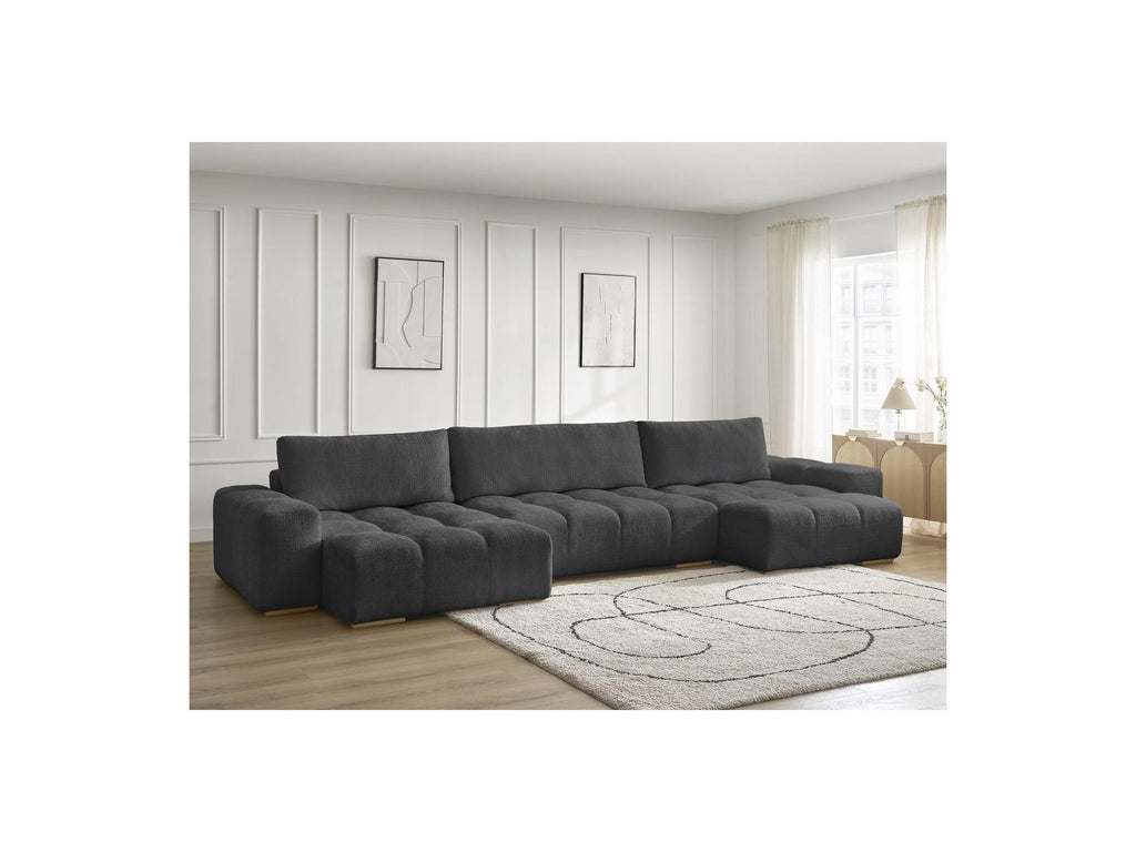 Anakin - Fixed Panoramic Sofa - Textured Fabric - 3 Cushions