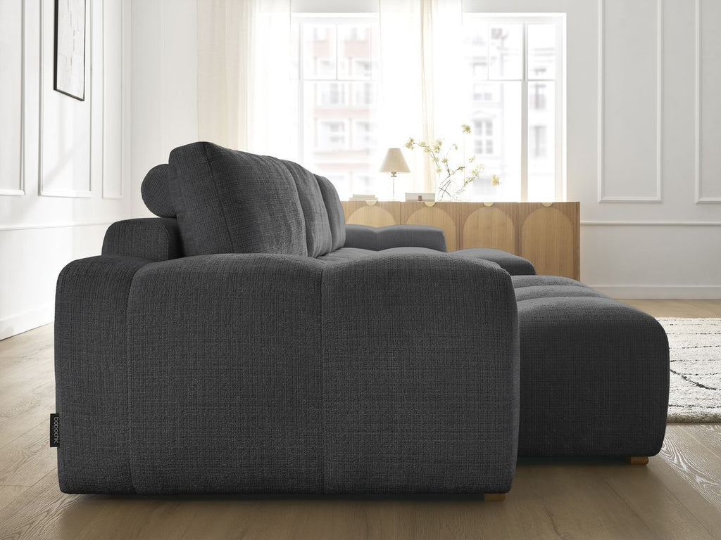 Anakin - Fixed Panoramic Sofa - Textured Fabric - 3 Cushions