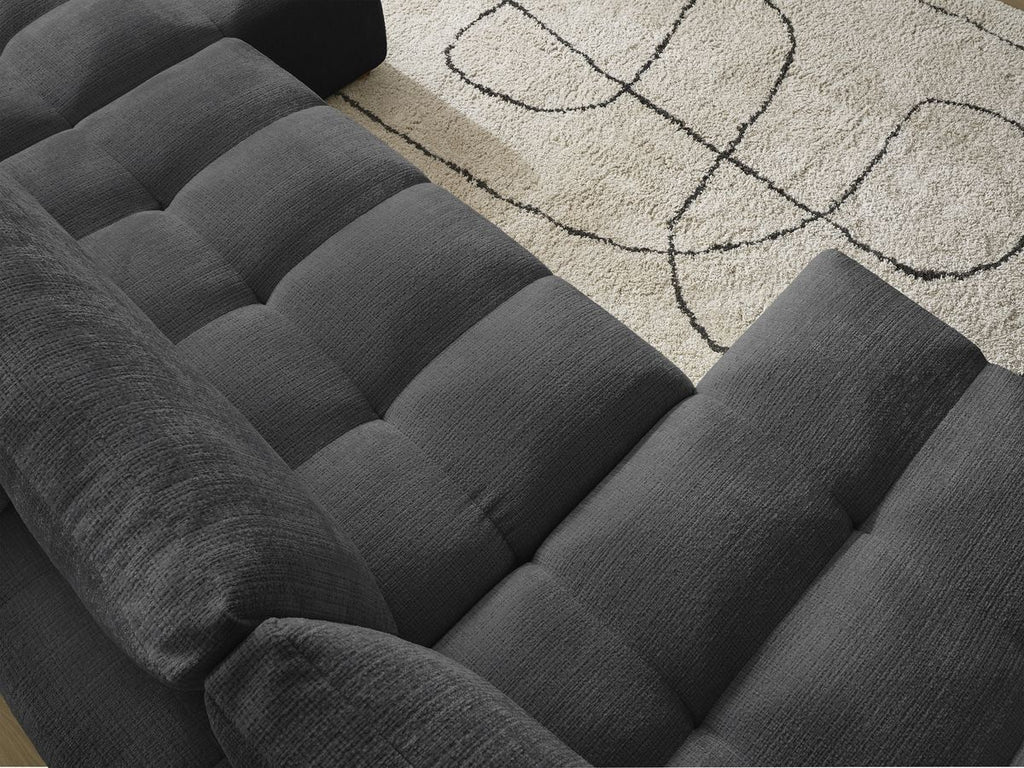 Anakin - Fixed Panoramic Sofa - Textured Fabric - 3 Cushions