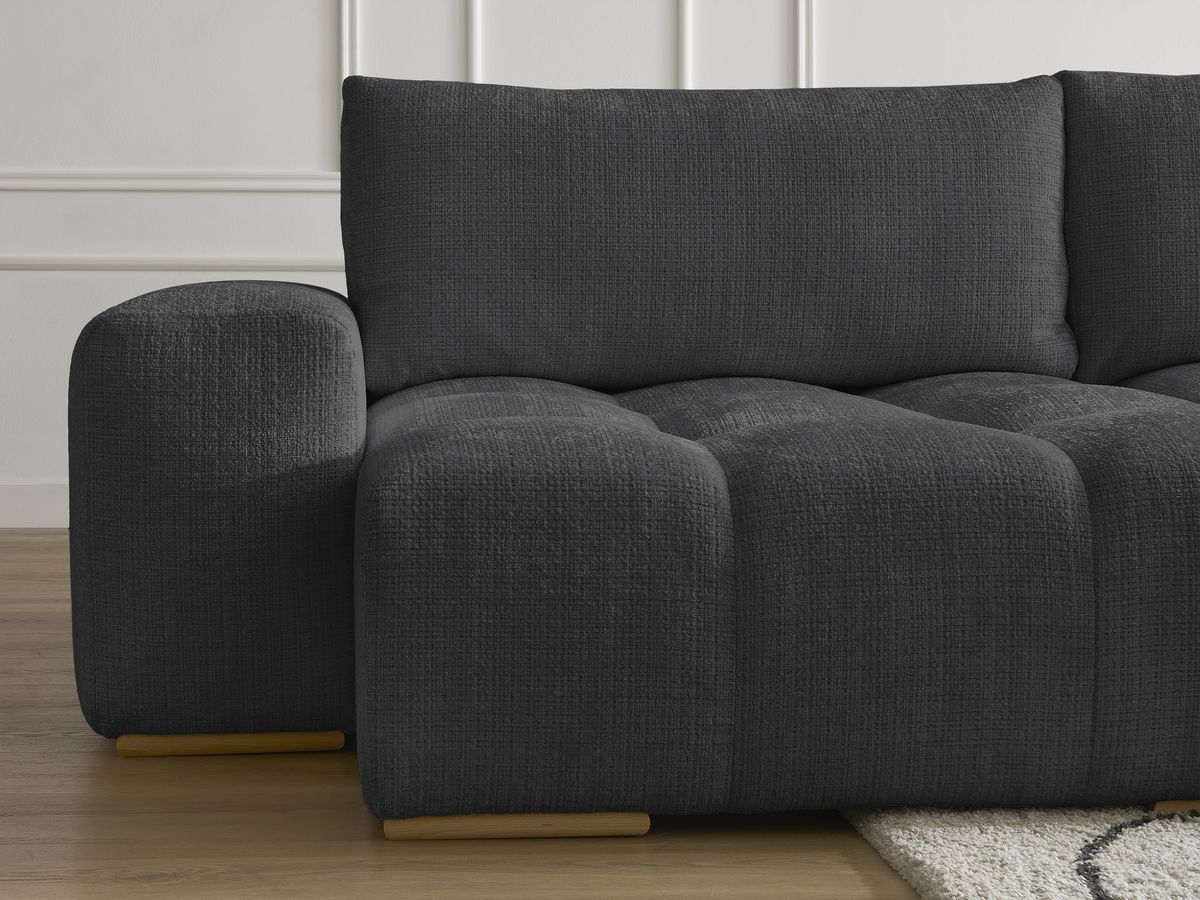 Anakin - Fixed Panoramic Sofa - Textured Fabric - 3 Cushions