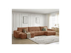 Anakin - Fixed Panoramic Sofa - Textured Fabric - 3 Cushions