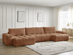 Anakin - Fixed Panoramic Sofa - Textured Fabric - 3 Cushions
