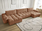 Anakin - Fixed Panoramic Sofa - Textured Fabric - 3 Cushions