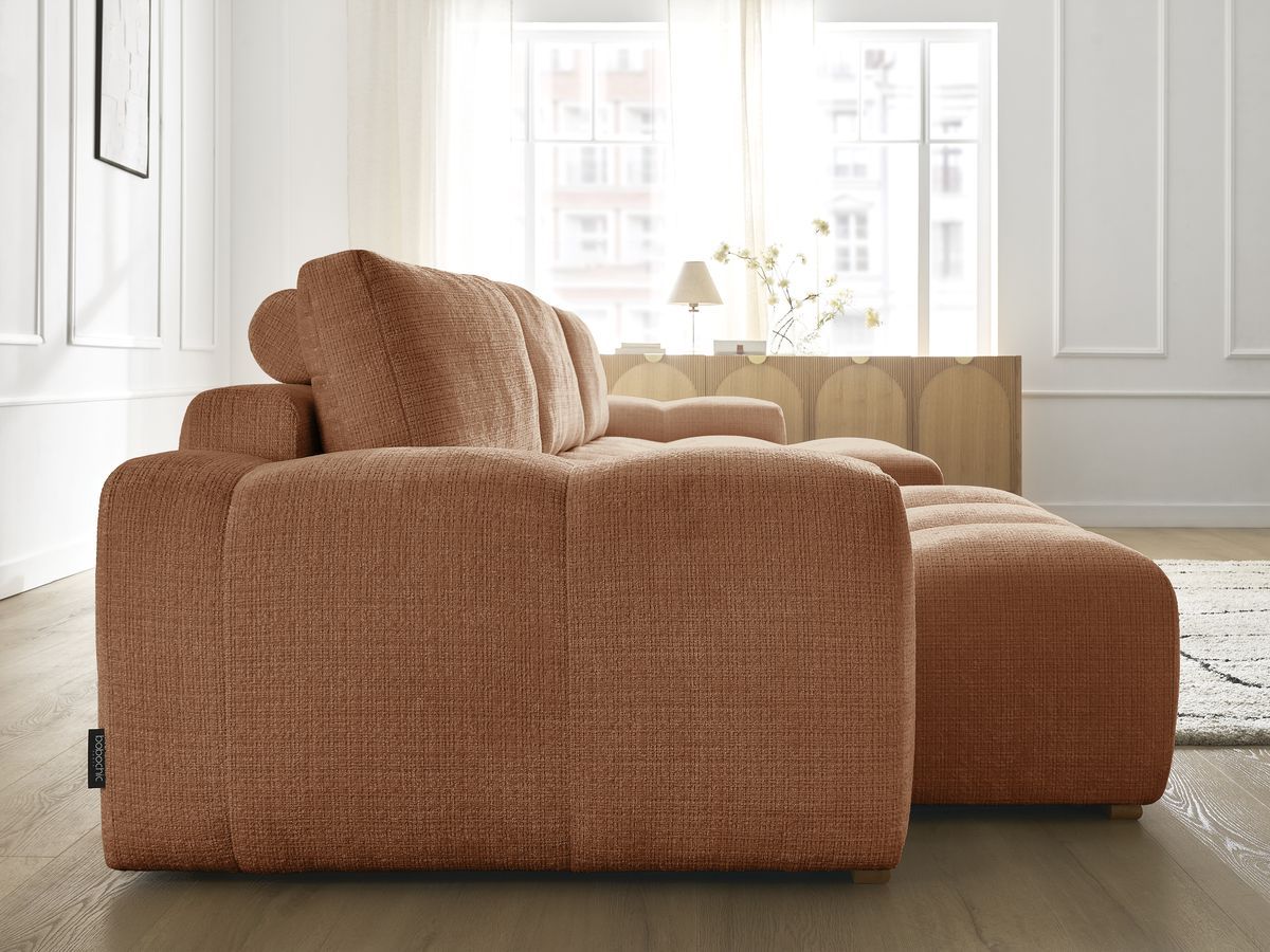 Anakin - Fixed Panoramic Sofa - Textured Fabric - 3 Cushions
