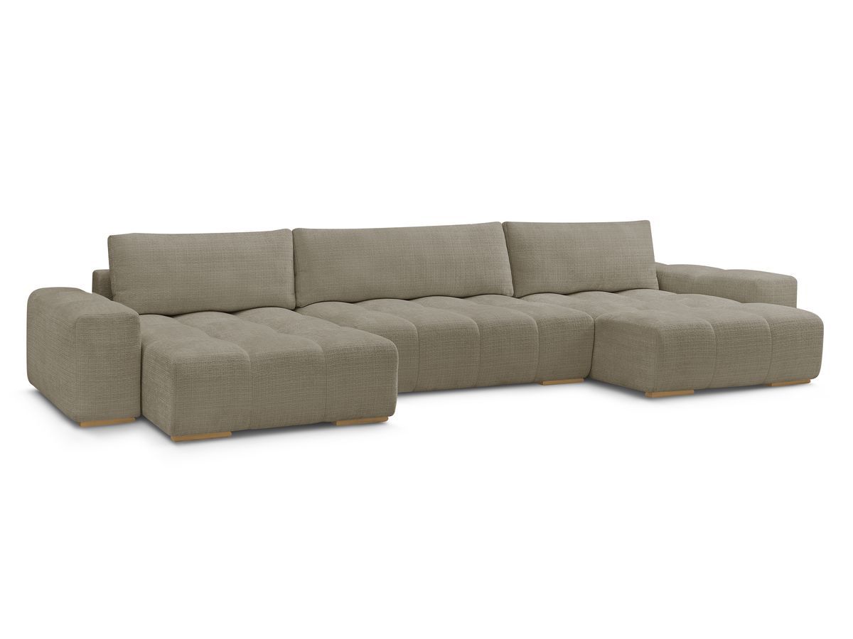 Anakin - Fixed Panoramic Sofa - Textured Fabric - 3 Cushions