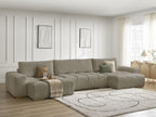 Anakin - Fixed Panoramic Sofa - Textured Fabric - 3 Cushions