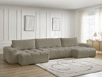 Anakin - Fixed Panoramic Sofa - Textured Fabric - 3 Cushions