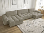 Anakin - Fixed Panoramic Sofa - Textured Fabric - 3 Cushions