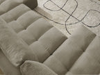 Anakin - Fixed Panoramic Sofa - Textured Fabric - 3 Cushions