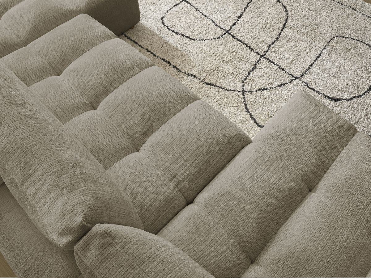 Anakin - Fixed Panoramic Sofa - Textured Fabric - 3 Cushions