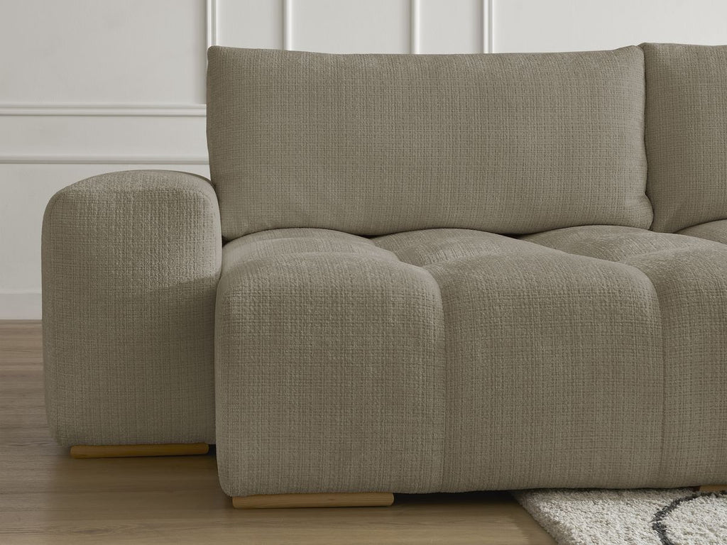 Anakin - Fixed Panoramic Sofa - Textured Fabric - 3 Cushions
